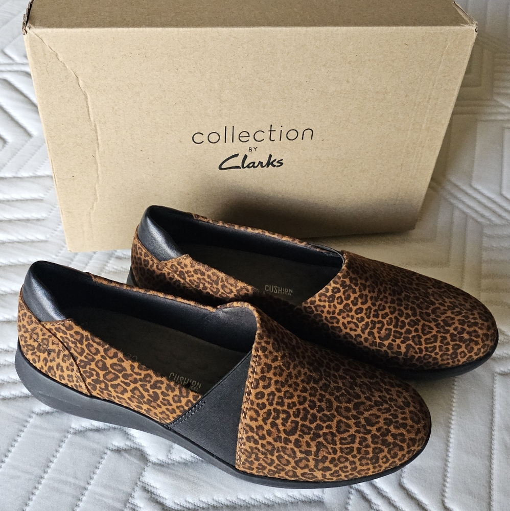 Clarks Women's Leopard Print Slip-On Shoes